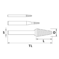 Billede af Shiballoy HM-fræsestift KEL ovalform (Alu) 12x30